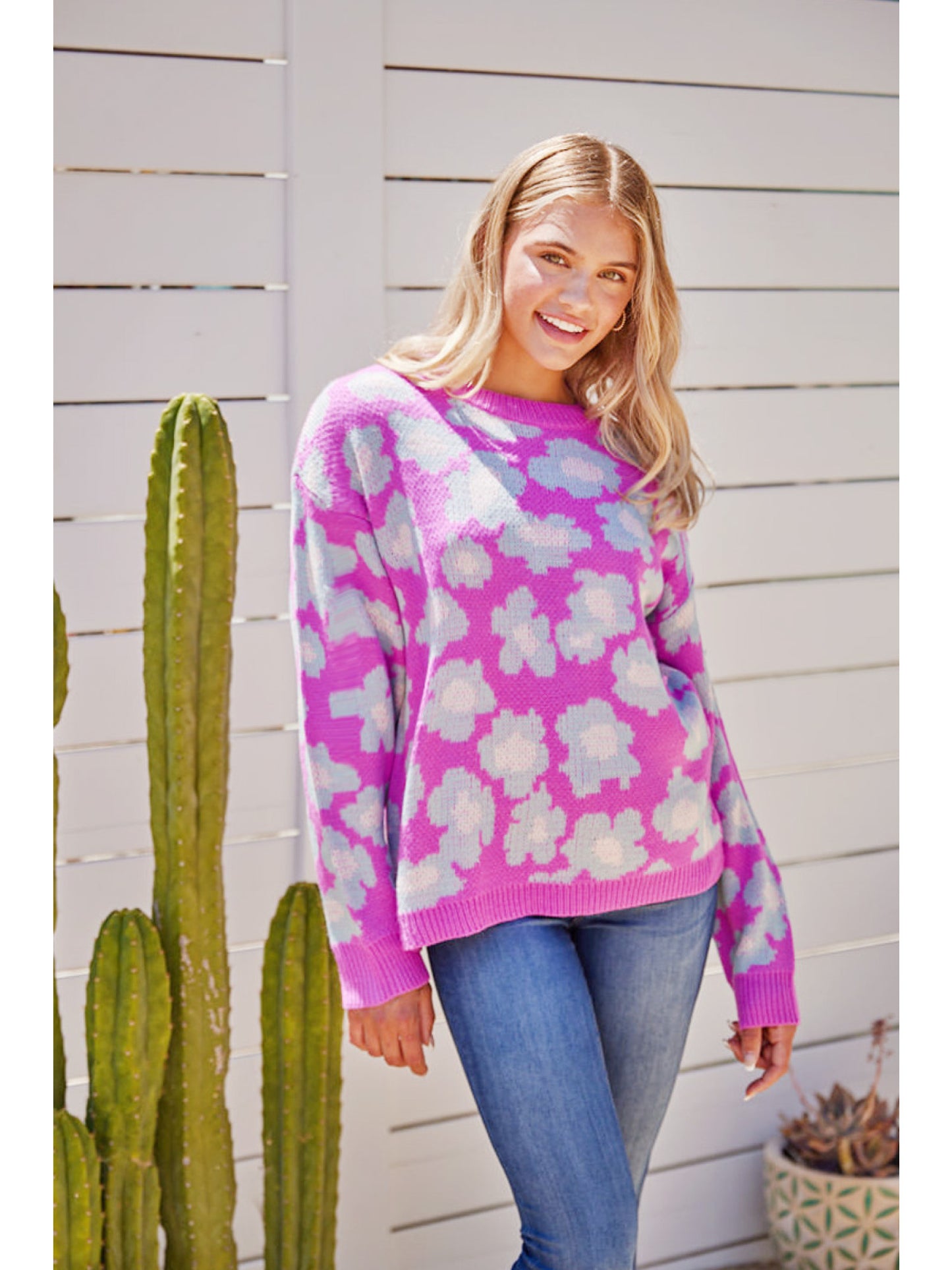 Orchid Floral Sweater