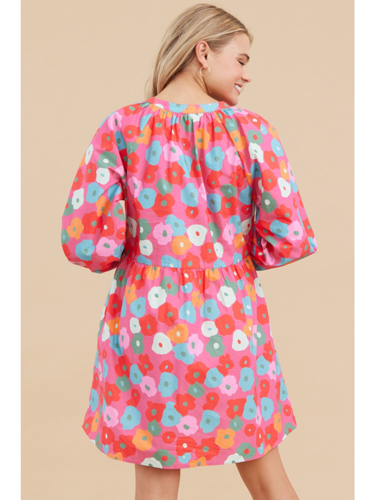 Flower Print Baby Doll Dress