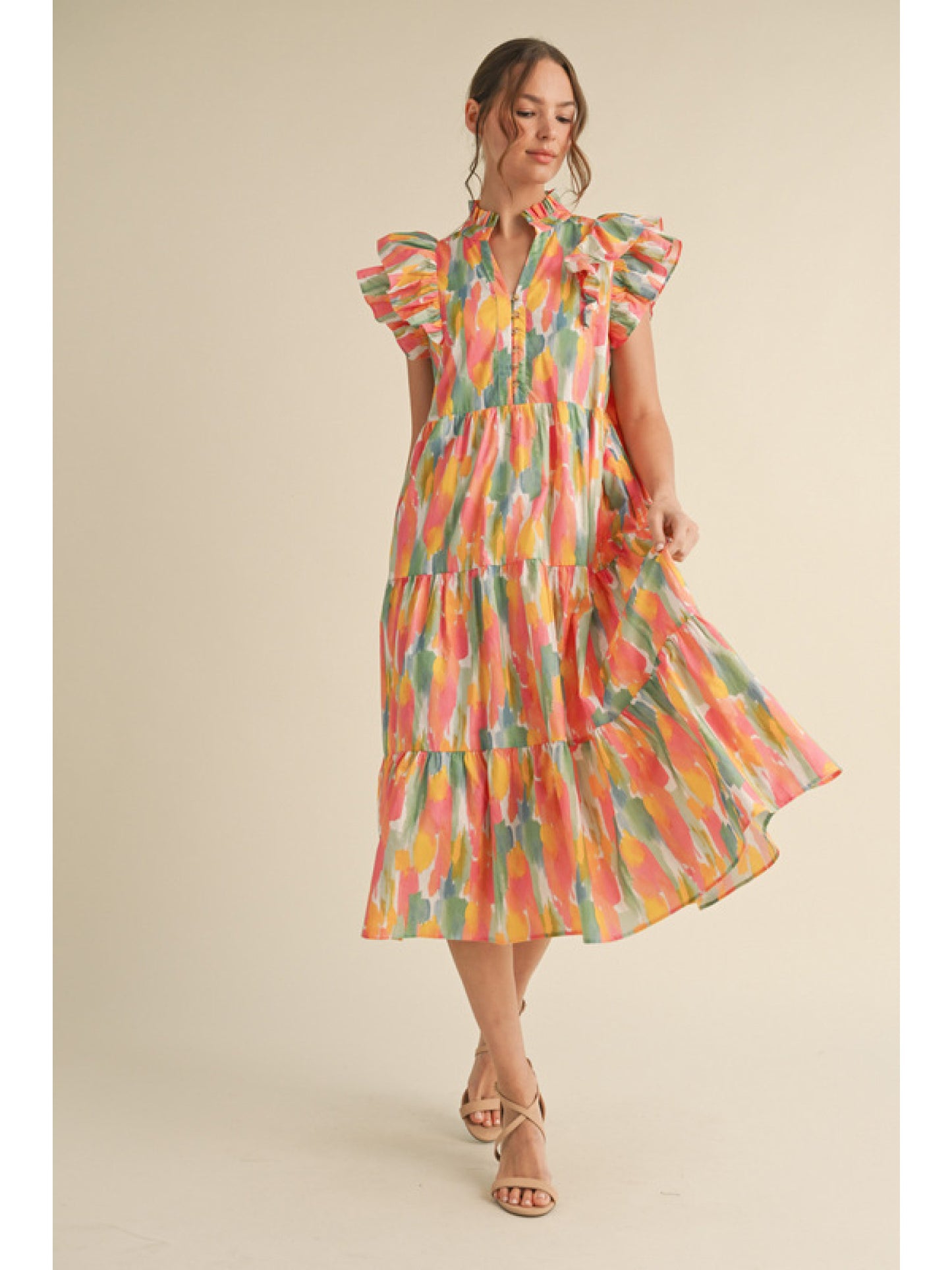 Water Color Cotton Midi