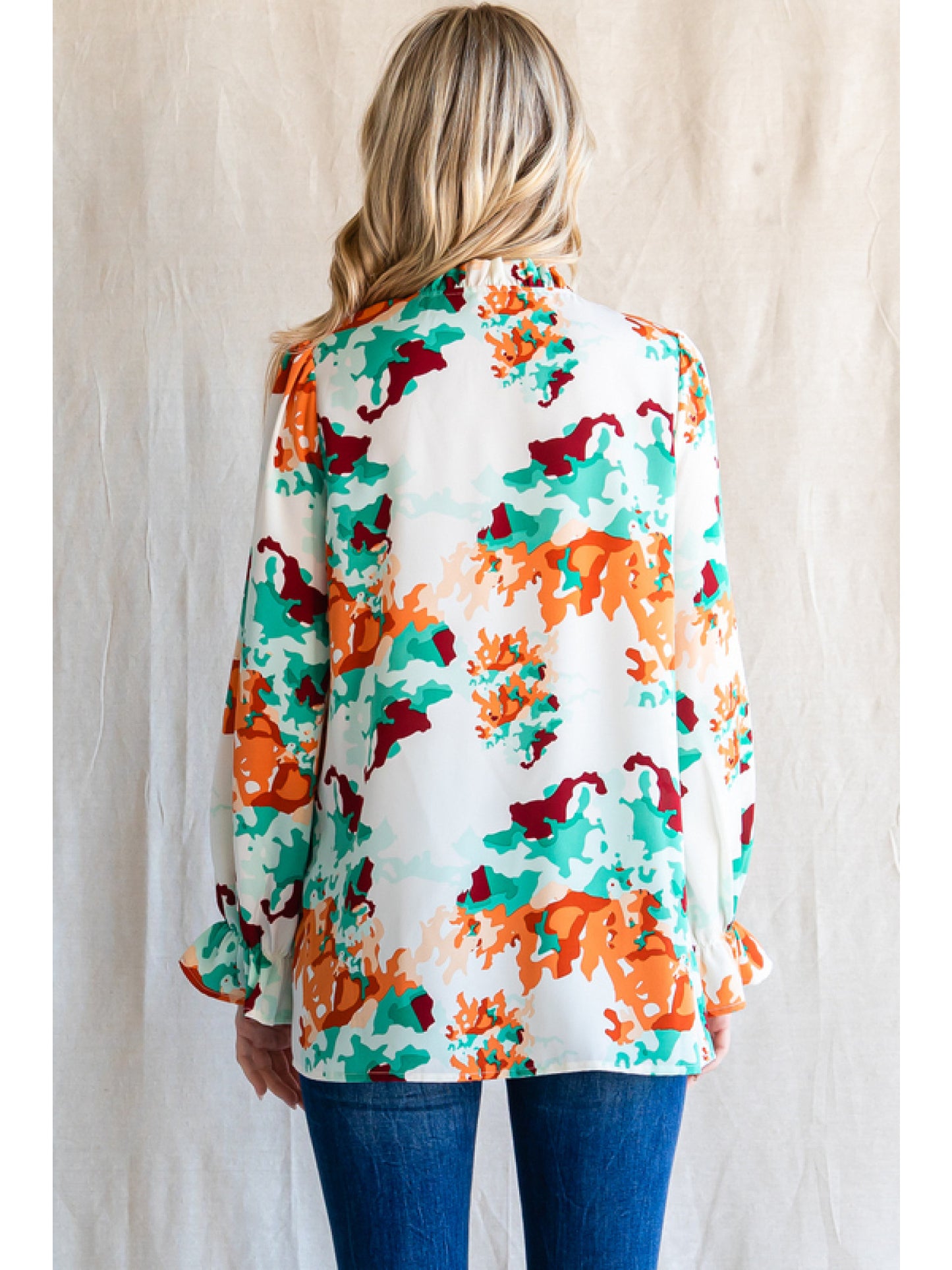 Colorful Long Sleeve Blouse