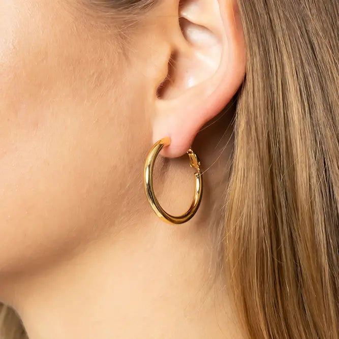14K Gold Dipped Omega Closure Hoop