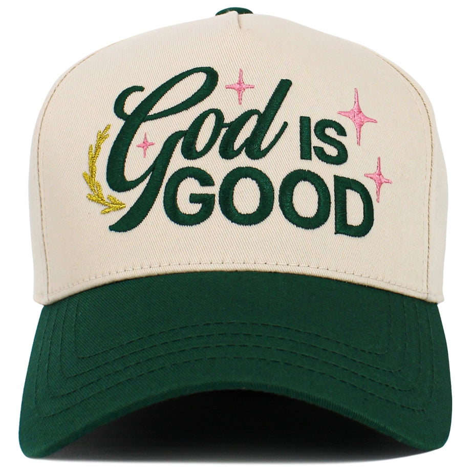 God Is Good Letter Five Panel Baseball Cap