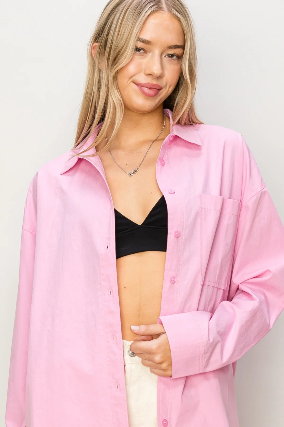 PINK POPLIN SHIRT