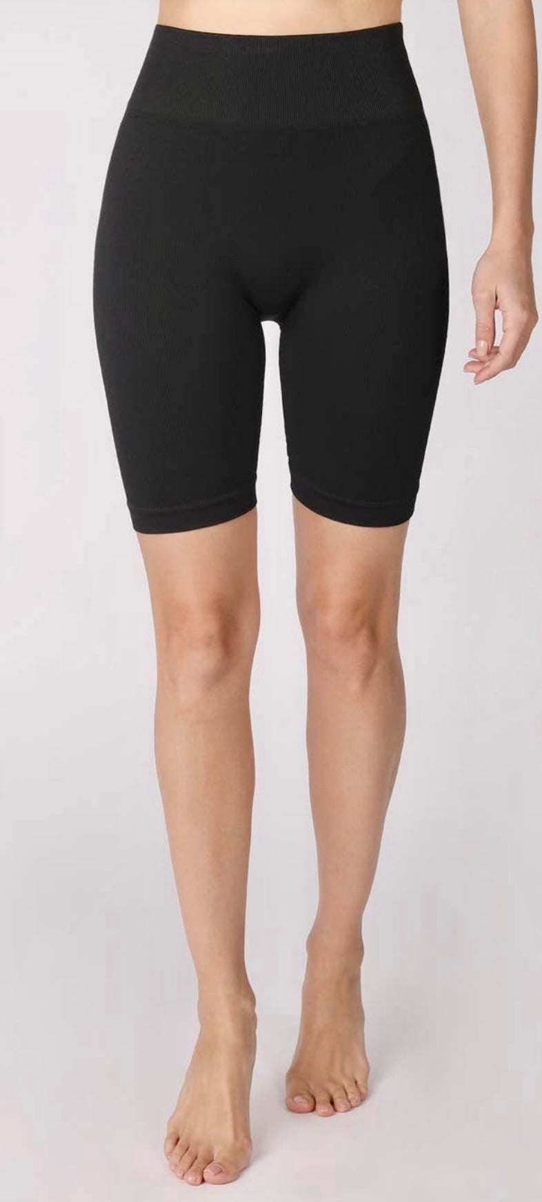 Ribbed High Waist Biker Shorts