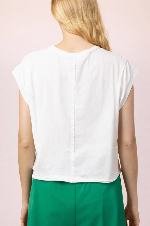 Mineral Washed Sleeveless Casual Knit Top