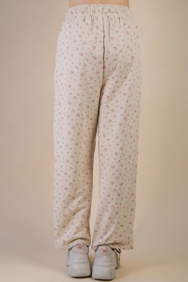 Floral Printed Wide Leg Comfy Casual Pants