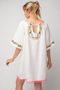 EMBROIDERED COTTON GAUZE DRESS