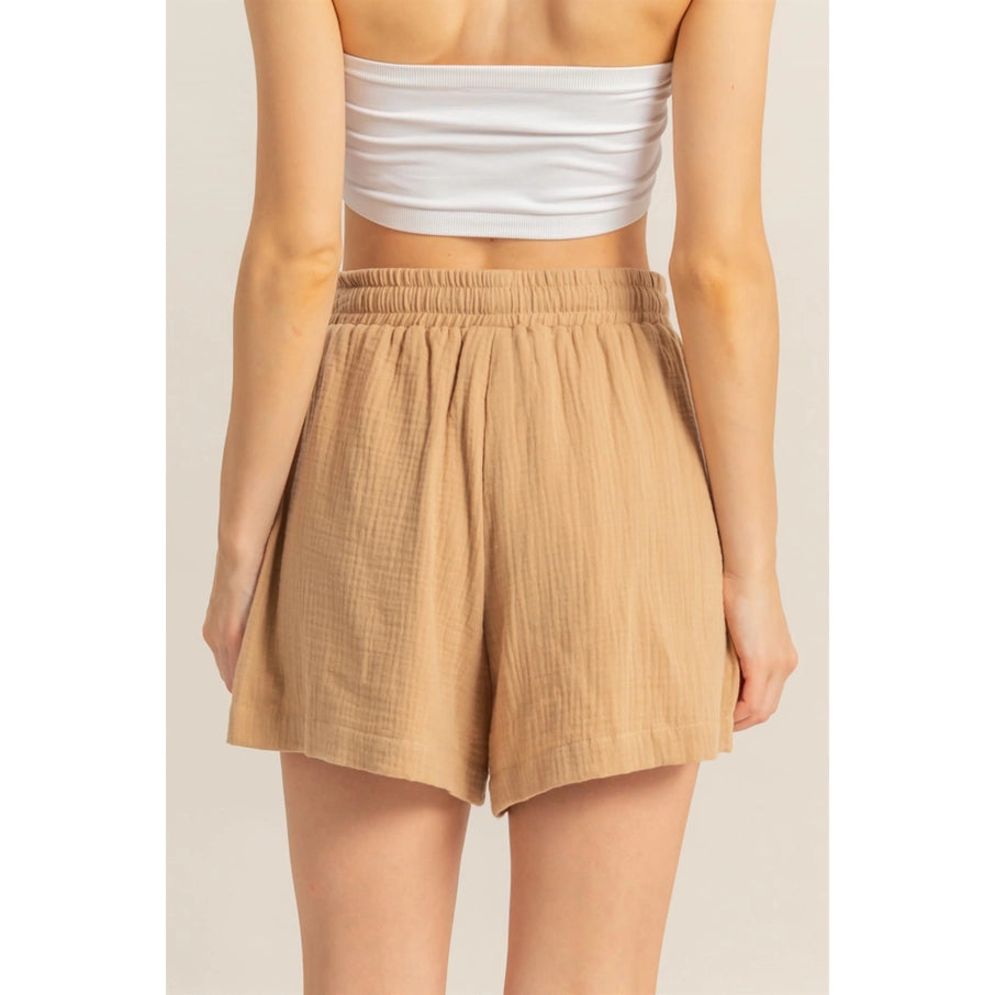 Double Gauze Flowy Shorts - Khaki