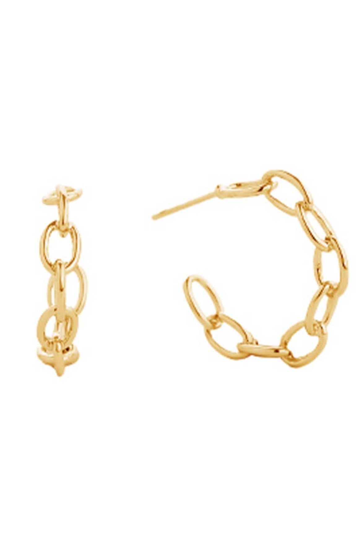 Gold Chain Hoops
