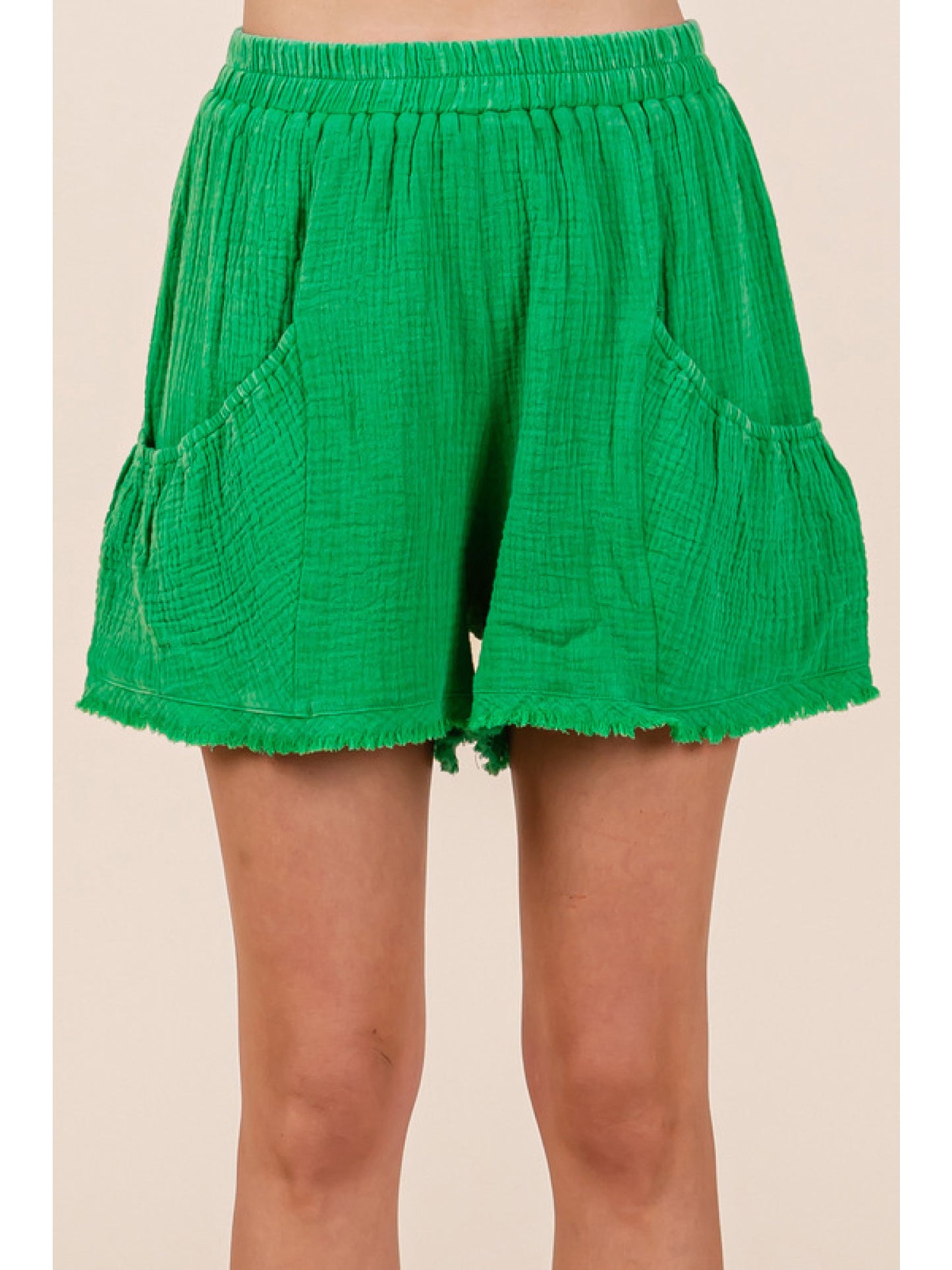 Green Gauze Shorts