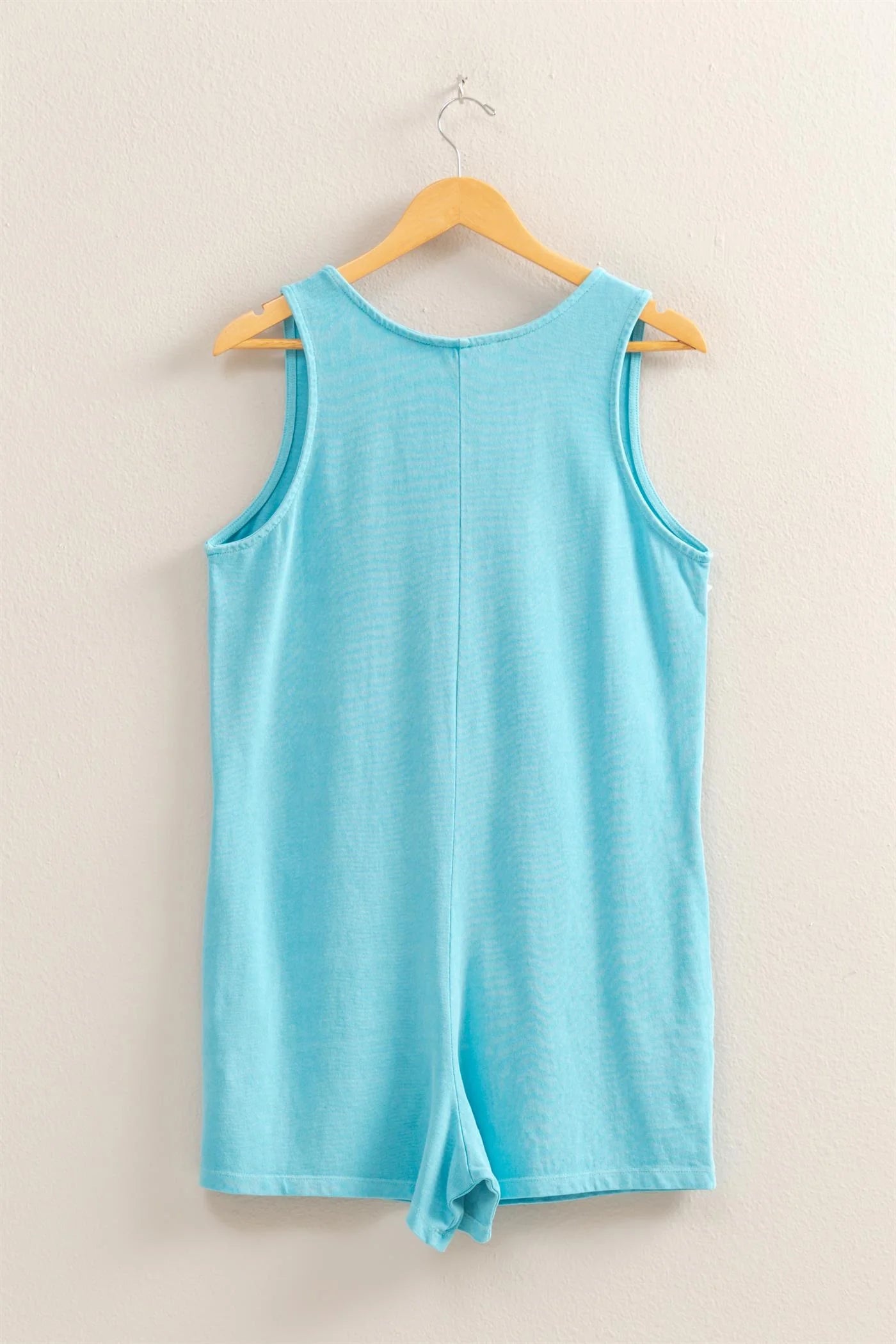 Cotton Romper ( Aqua Blue)