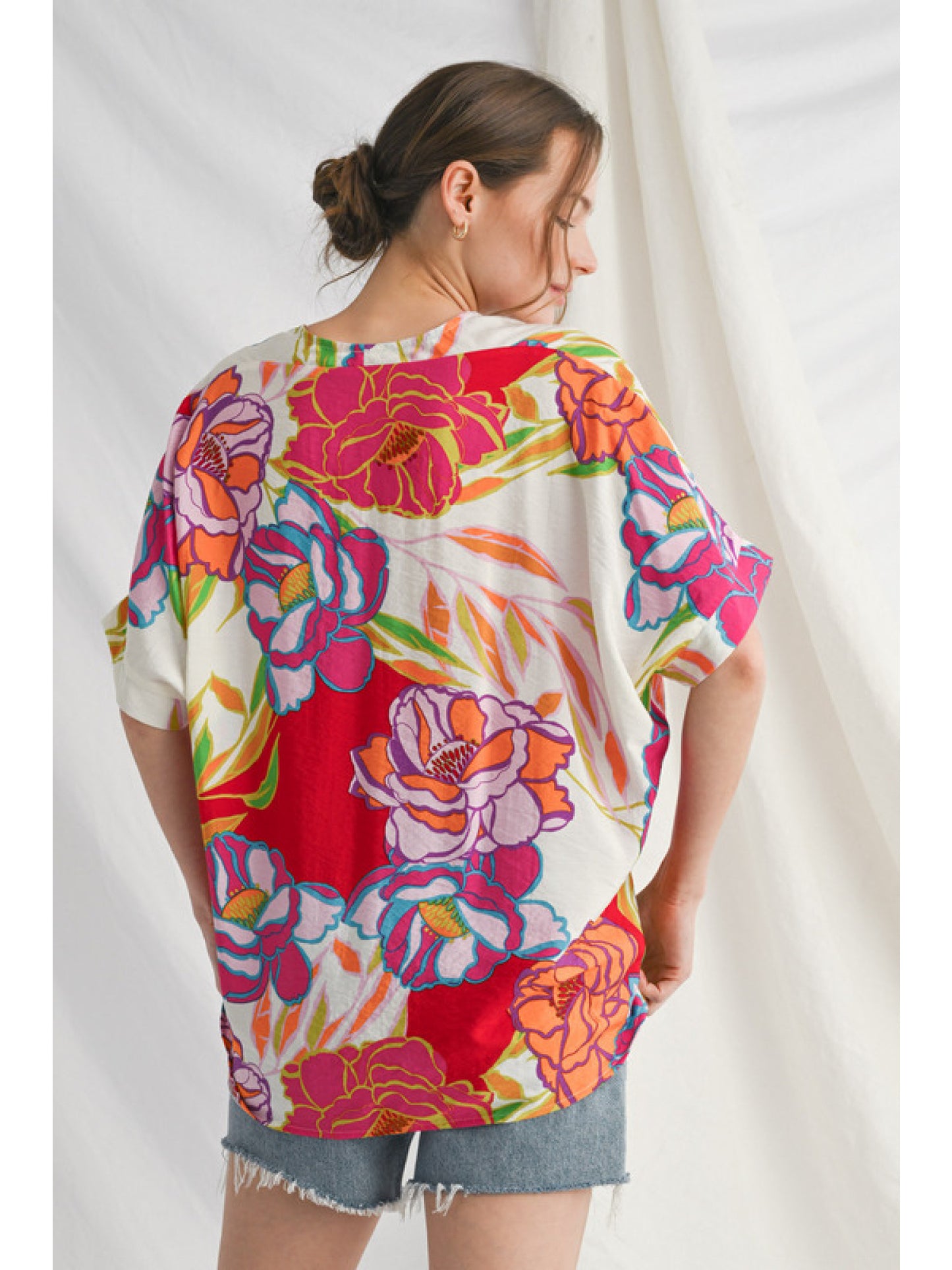 Drop Should Floral Top (Red)