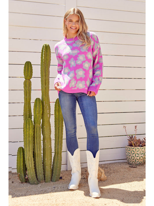 Orchid Floral Sweater