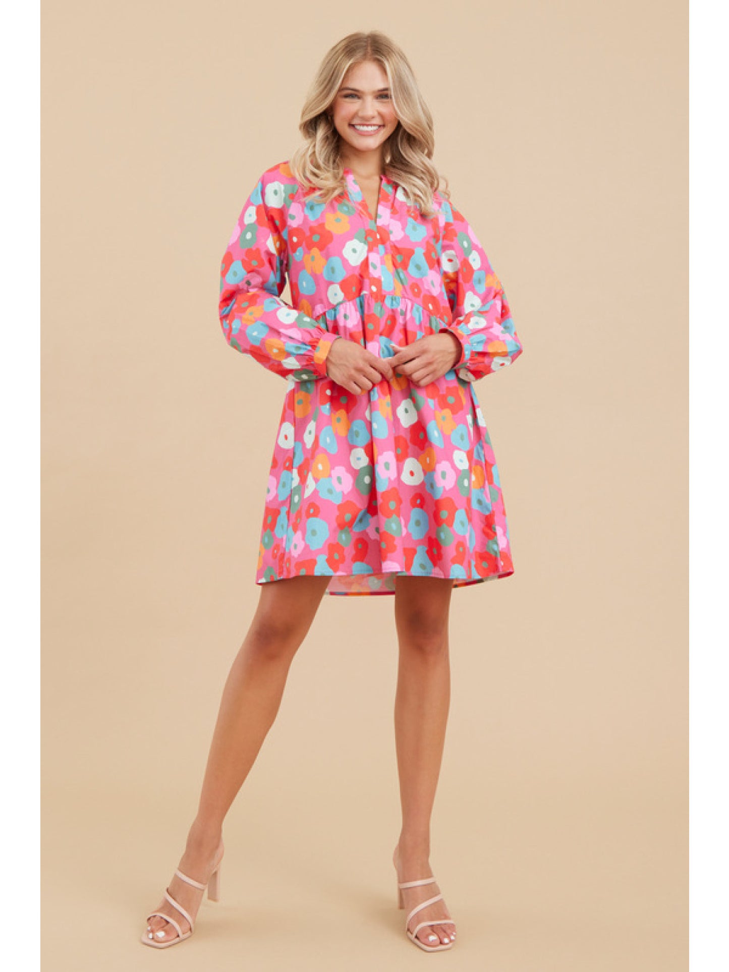 Flower Print Baby Doll Dress