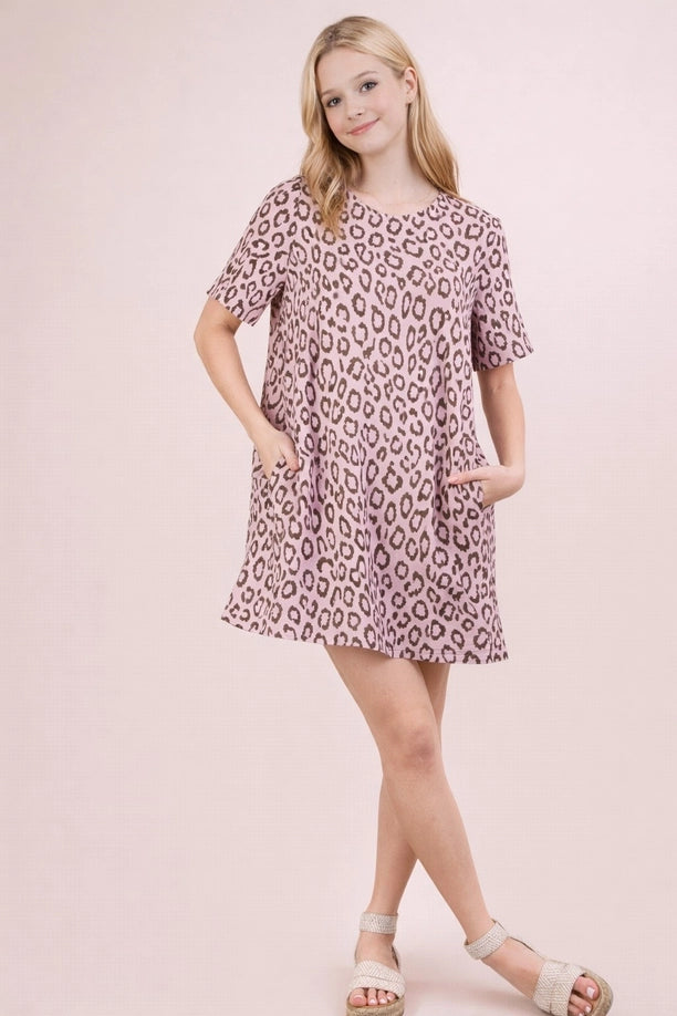 Leopard Printed Comfy Mini Dress
