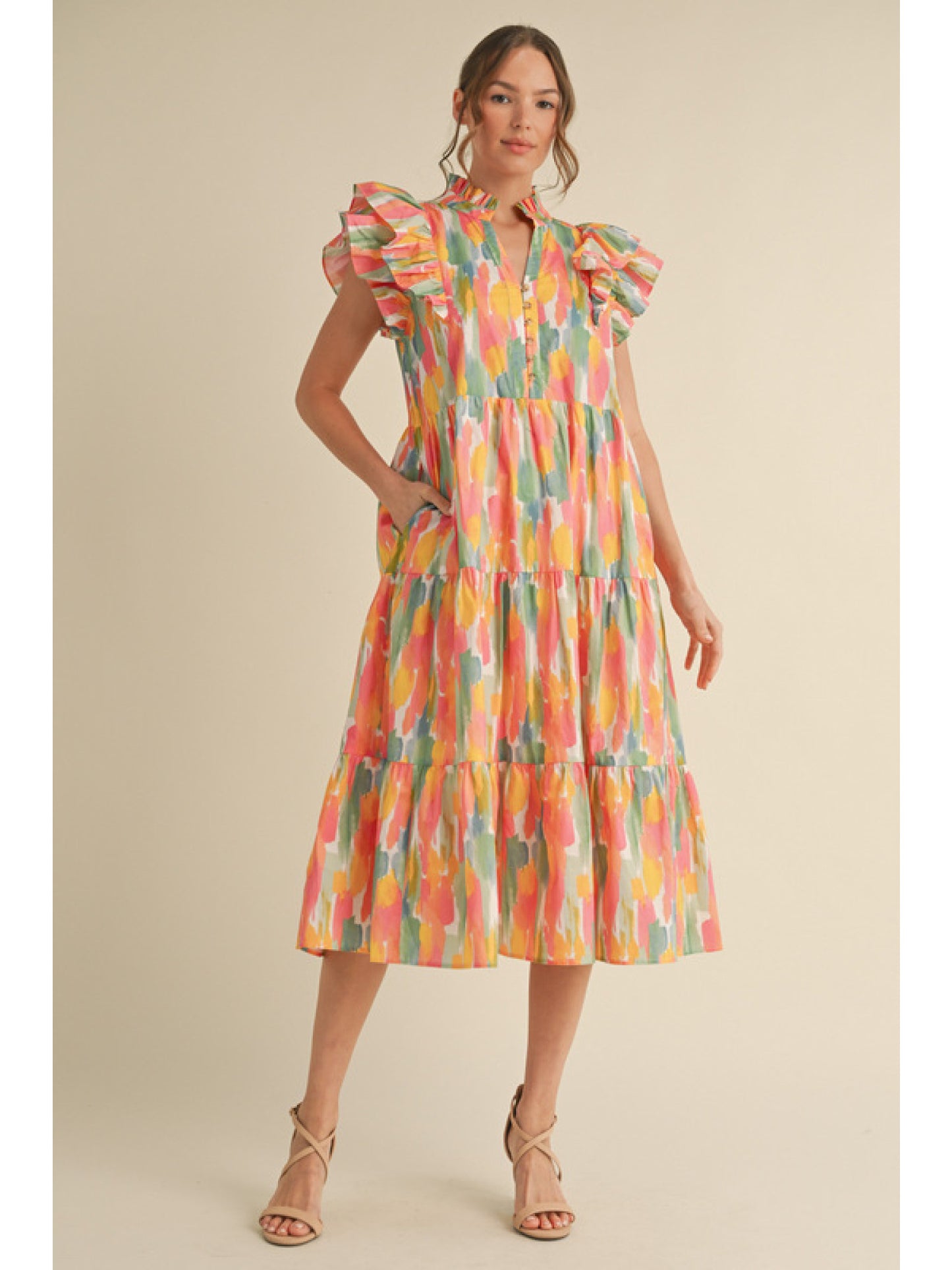 Water Color Cotton Midi