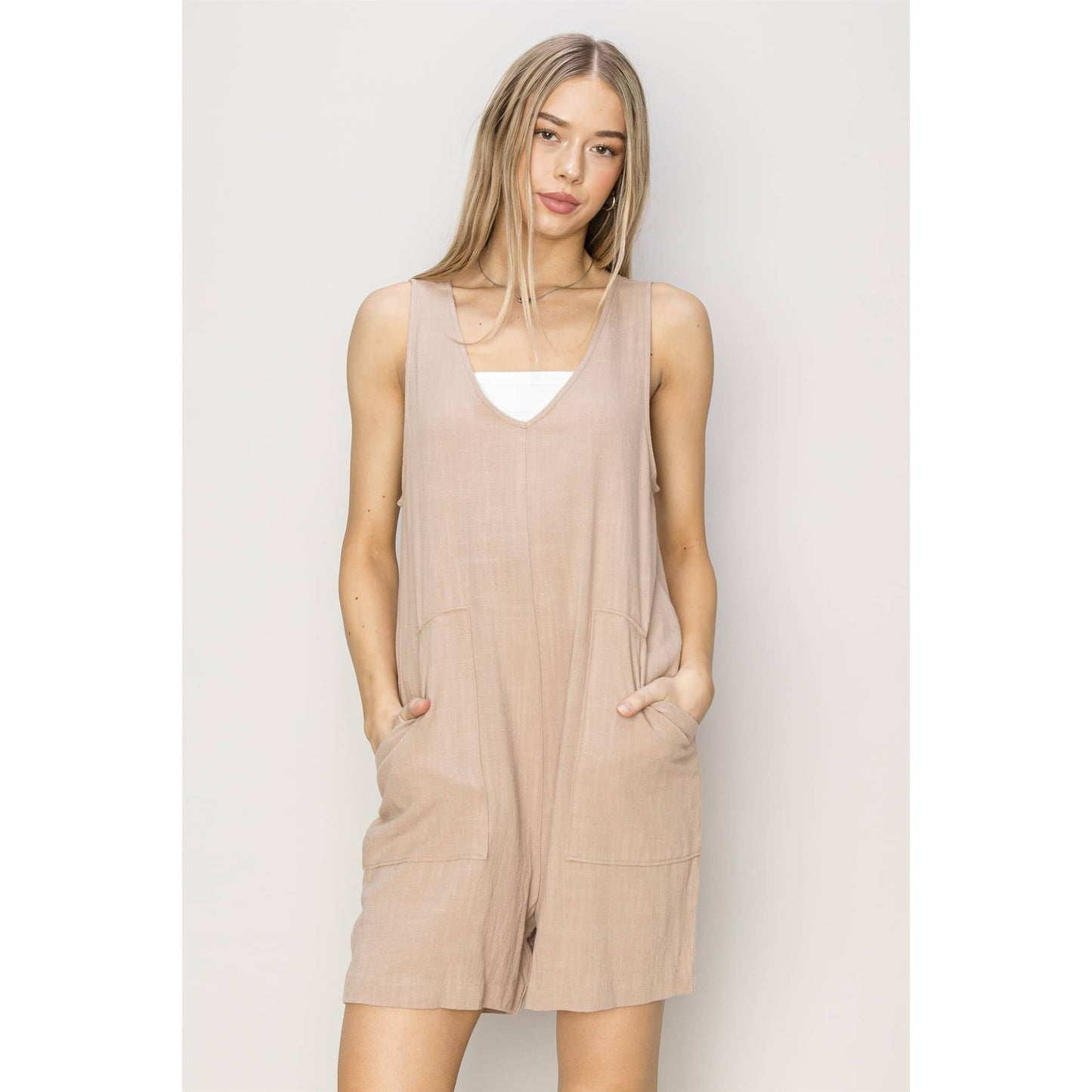 LINEN SLEEVELESS ROMPER