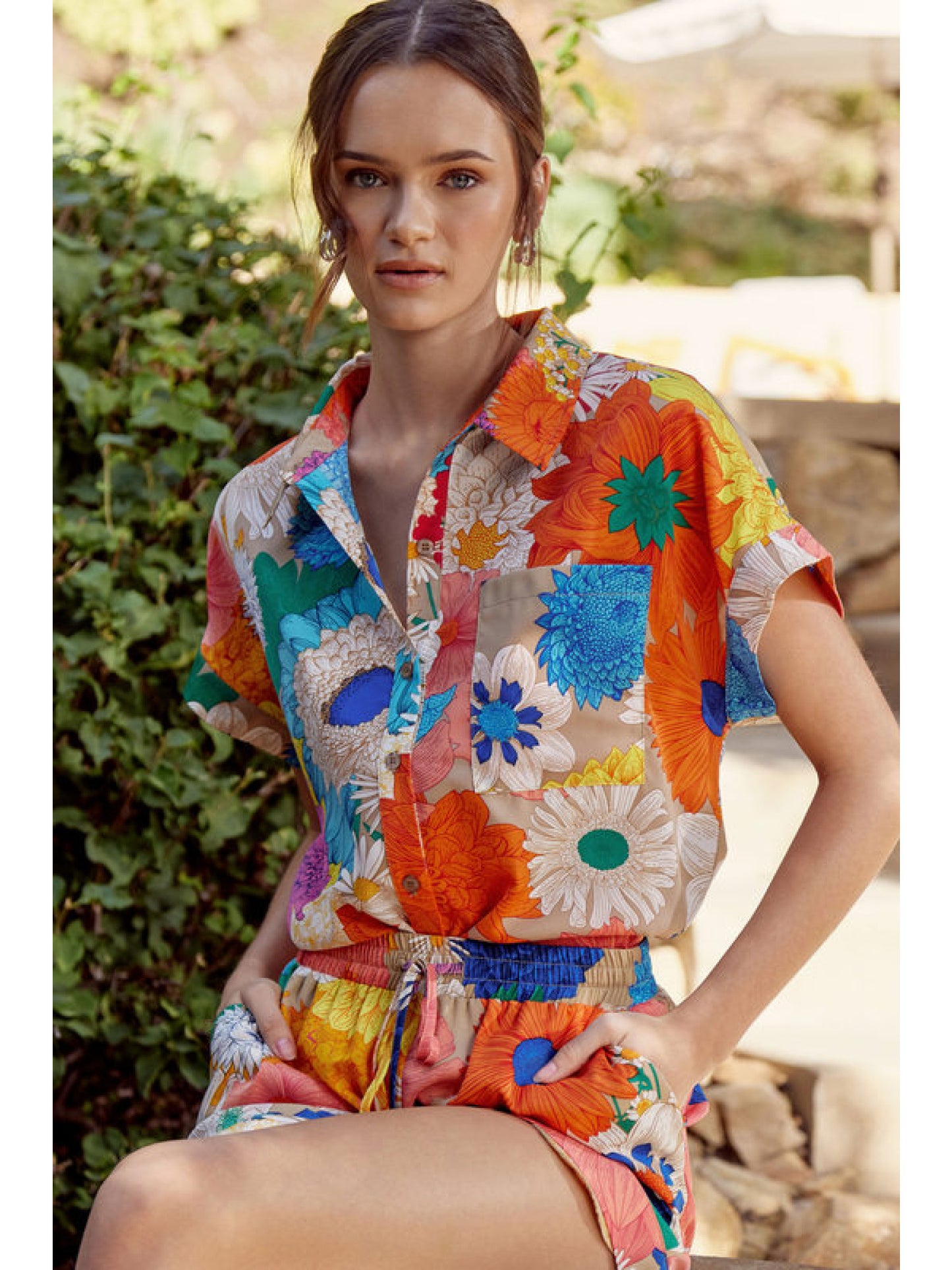 Tropical Print Top