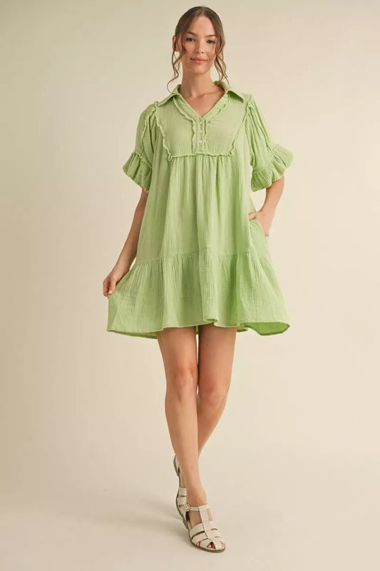Collard Gauze Dress