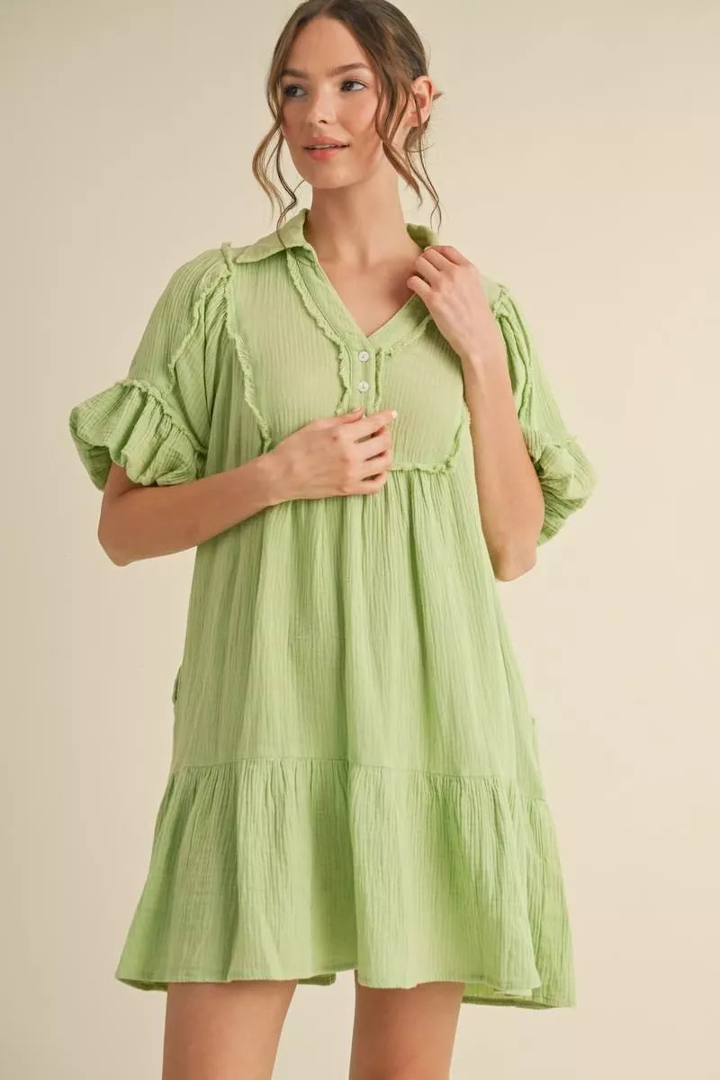 Collard Gauze Dress