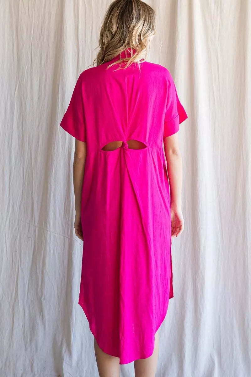 Pink Linen Dress