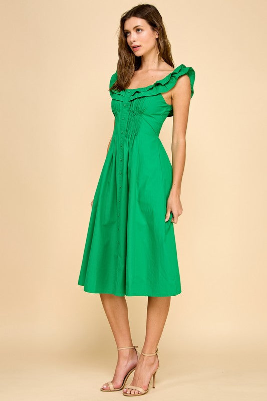 Kelley Green Button Down Dress