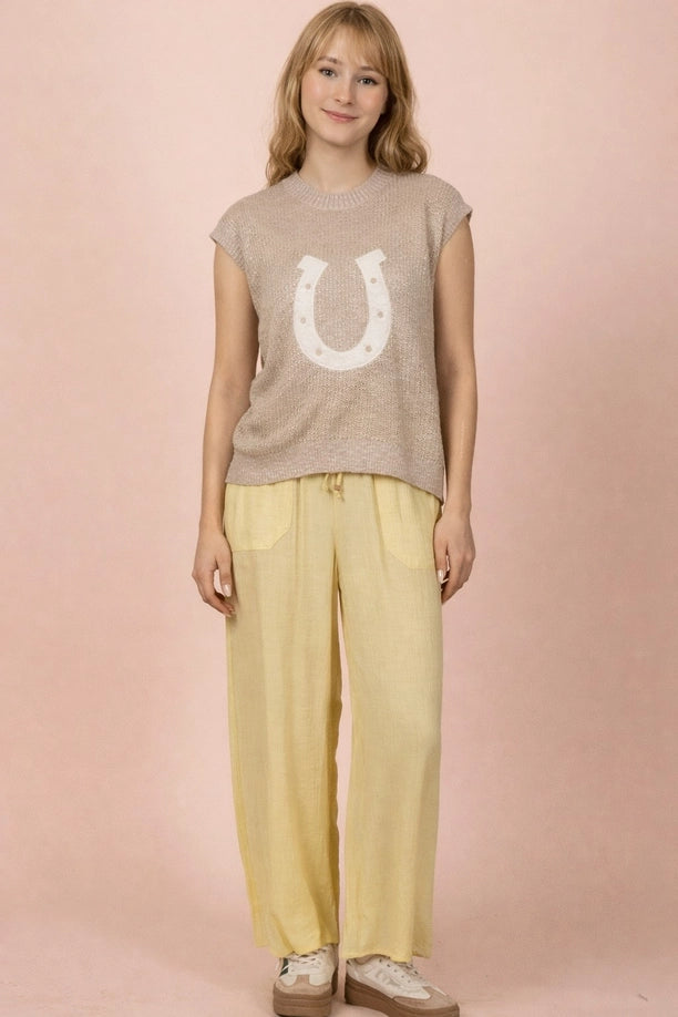 Butter Yellow Wide Leg Woven Pants