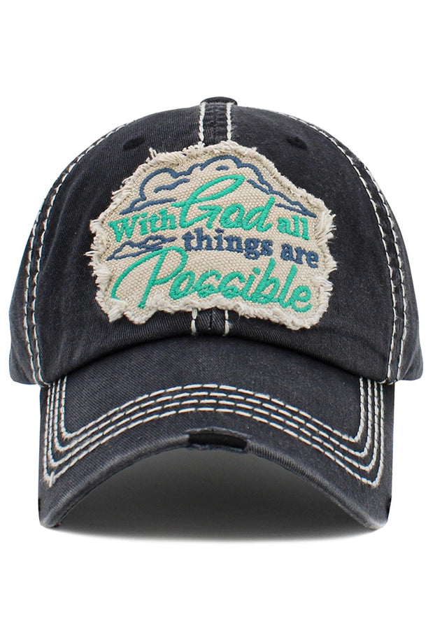 With God All Things Are Possible Vintage Cap