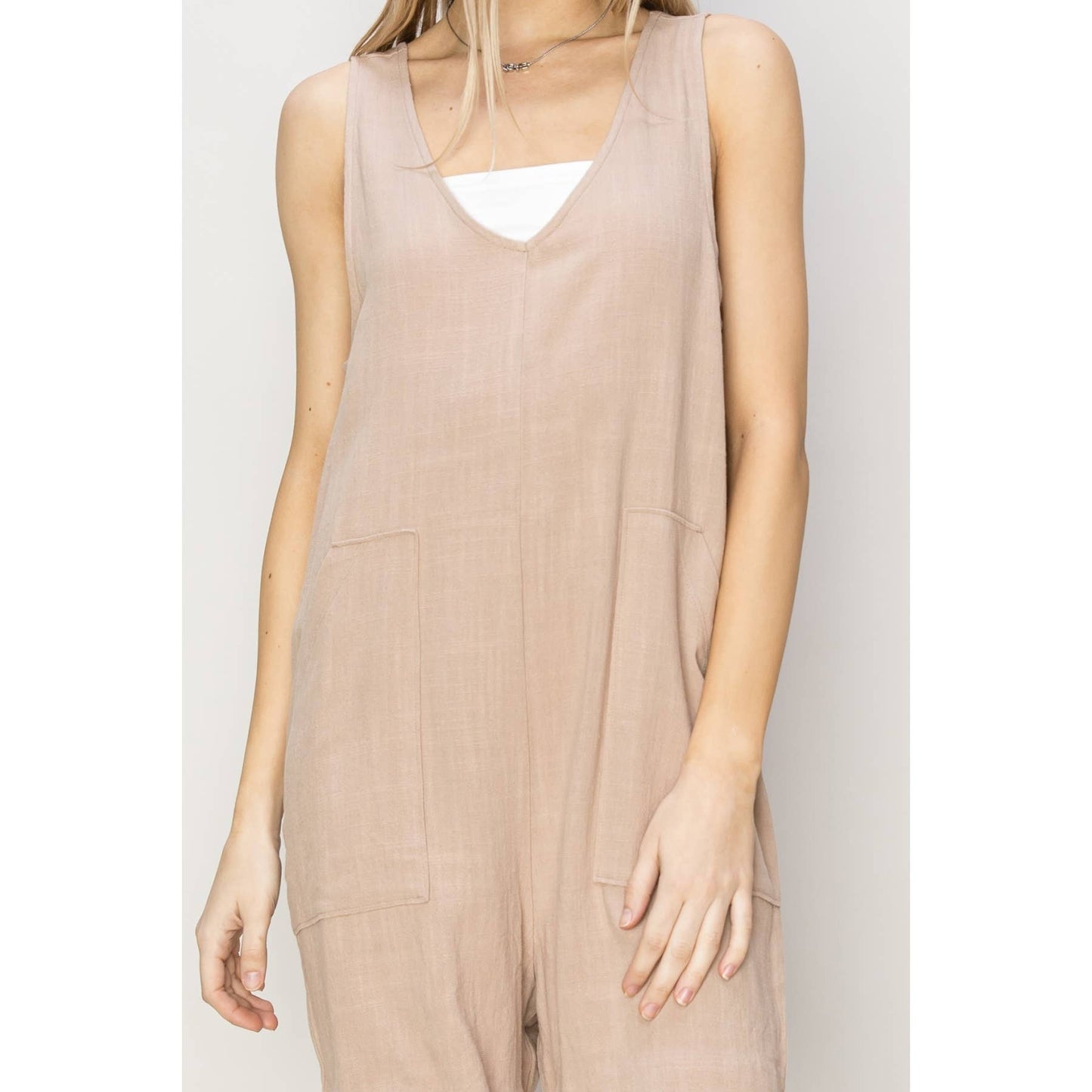 LINEN SLEEVELESS ROMPER