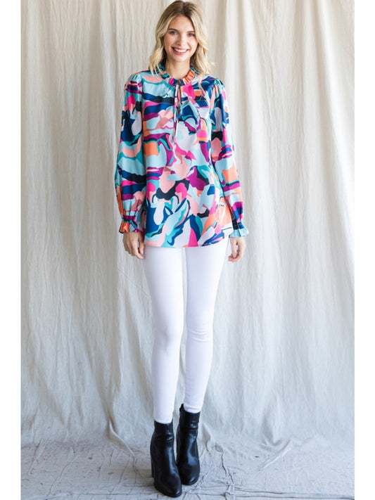 Multi-Color Navy Long Sleeve