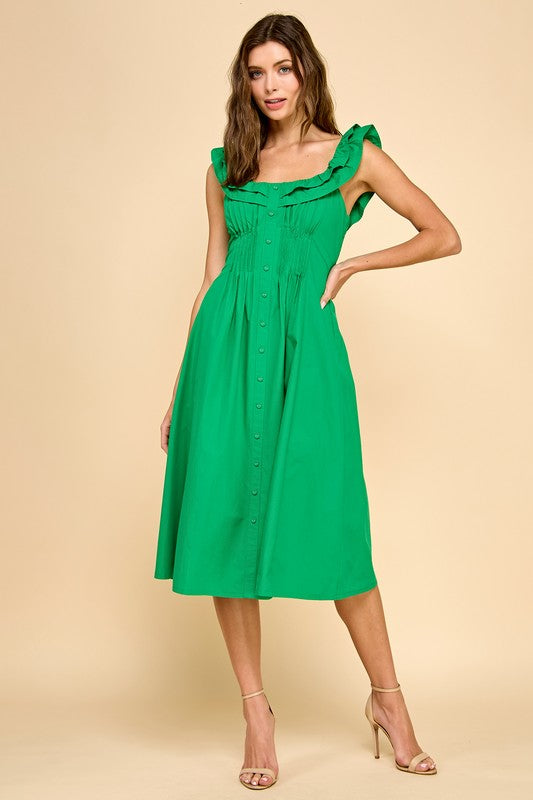 Kelley Green Button Down Dress