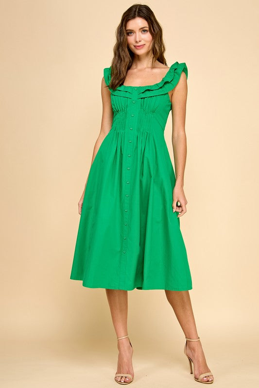 Kelley Green Button Down Dress