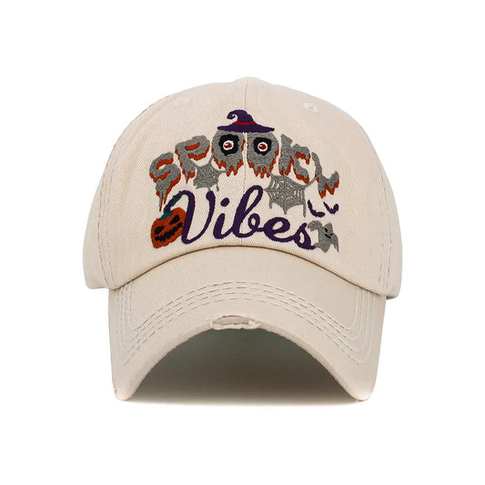 Spooky Halloween Washed Vintage Baseball Cap