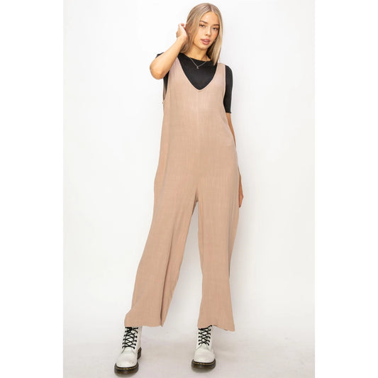 Linen Sleeveless Jumpsuit