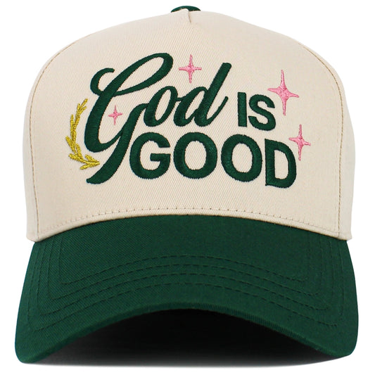 God Is Good Letter Five Panel Baseball Cap