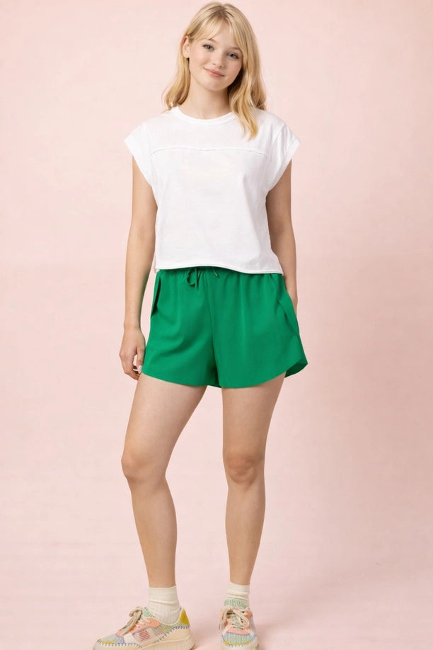 Mineral Washed Sleeveless Casual Knit Top
