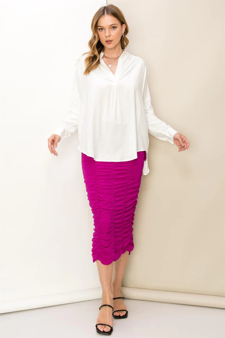 CASUALLY CUTE PARTIAL PLACKET TOP