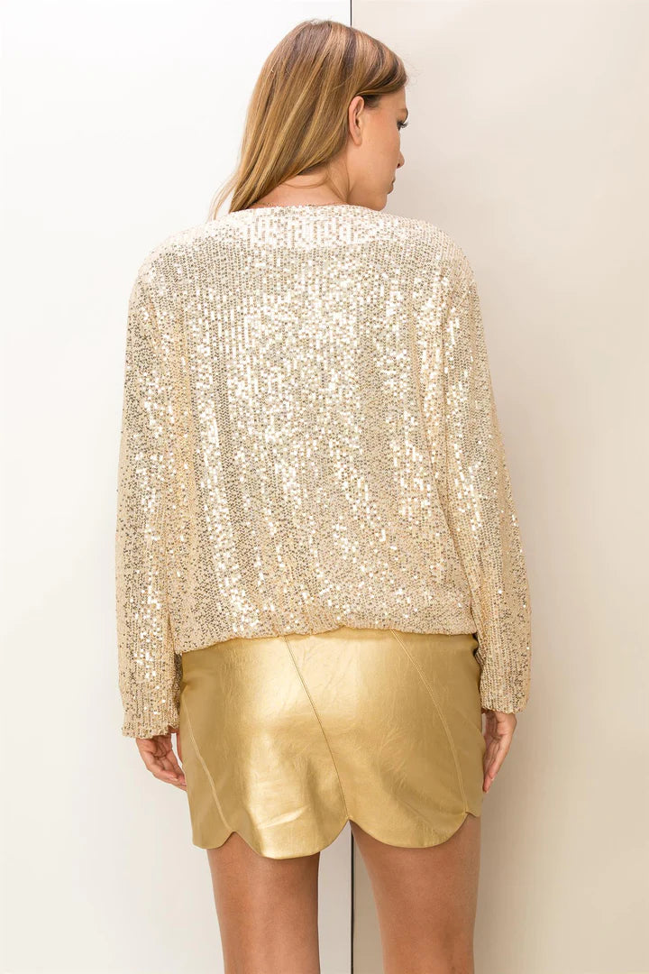 HAVE MORE SEQUIN ZIP-UP JACKET