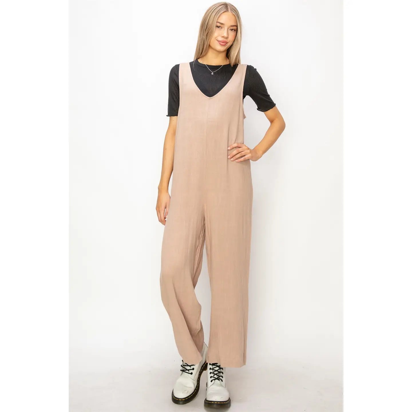 Linen Sleeveless Jumpsuit