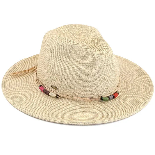 Multi Color Panama Hat with Threaded Toggles