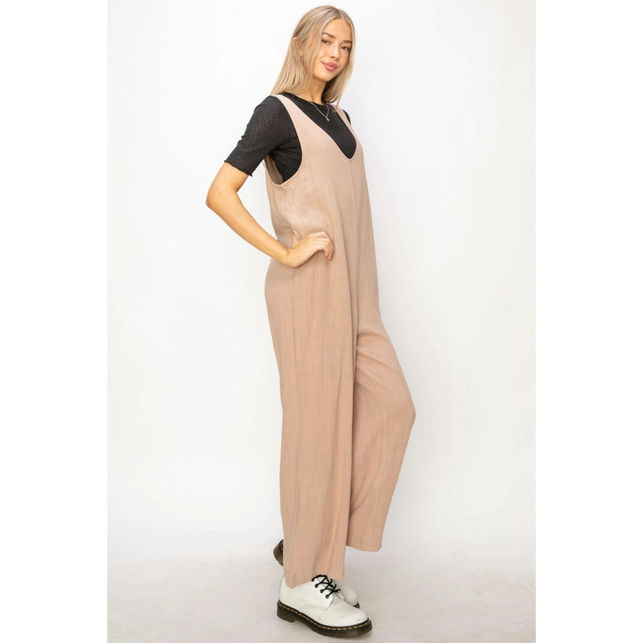 Linen Sleeveless Jumpsuit