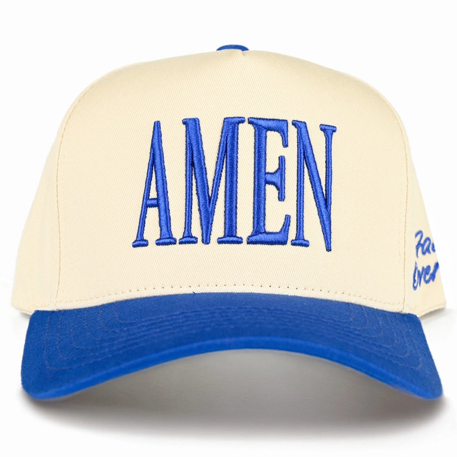 C.C Amen Embroidered Letter Two Tone Trucker Hat