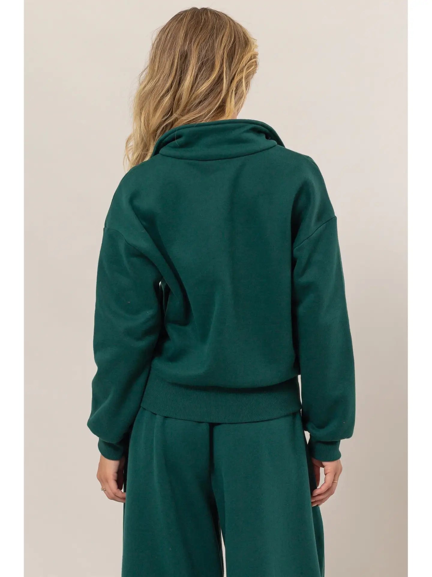 Dark Green Half Zip Sweatshirt
