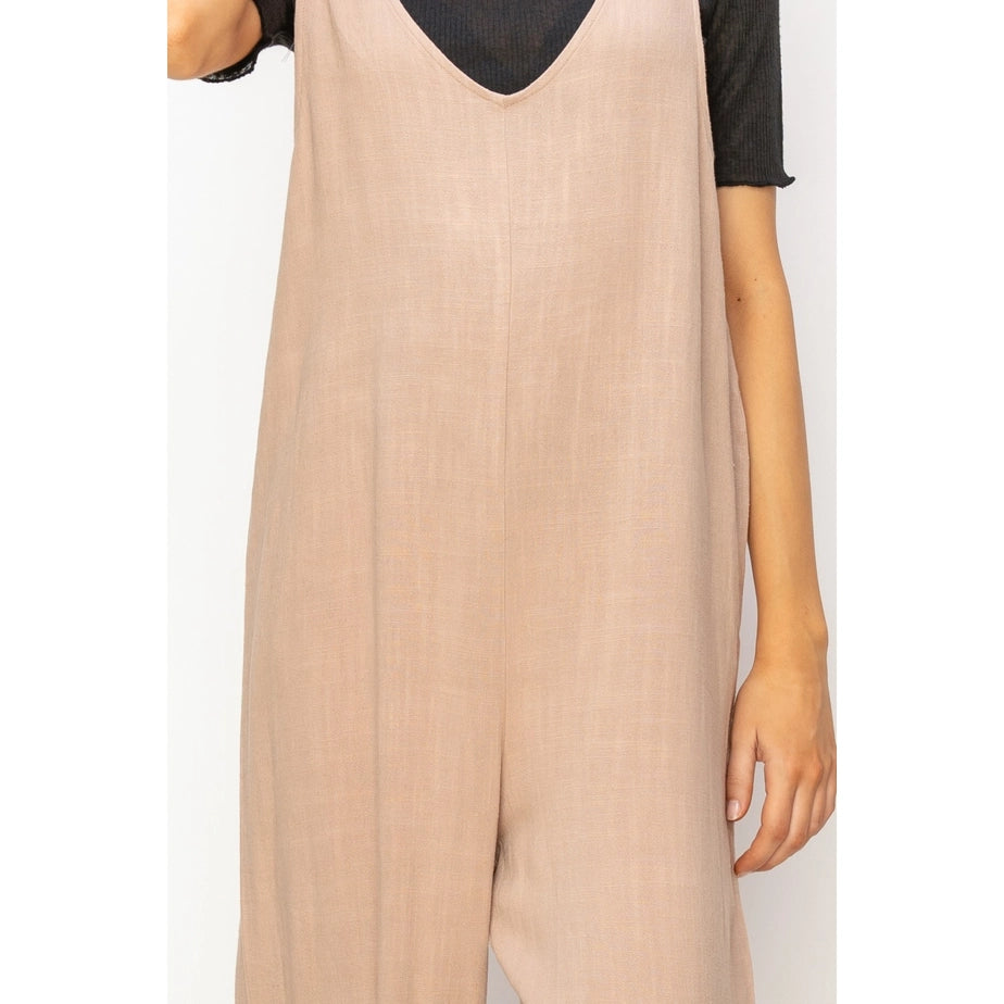 Linen Sleeveless Jumpsuit