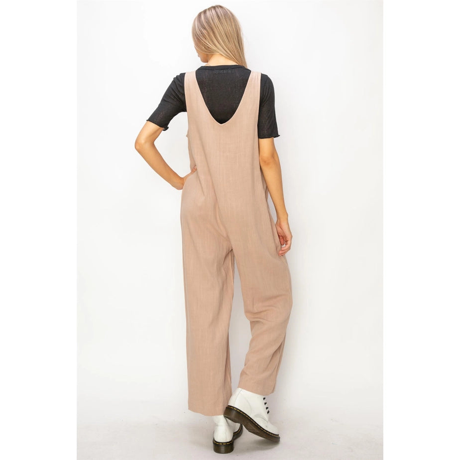 Linen Sleeveless Jumpsuit