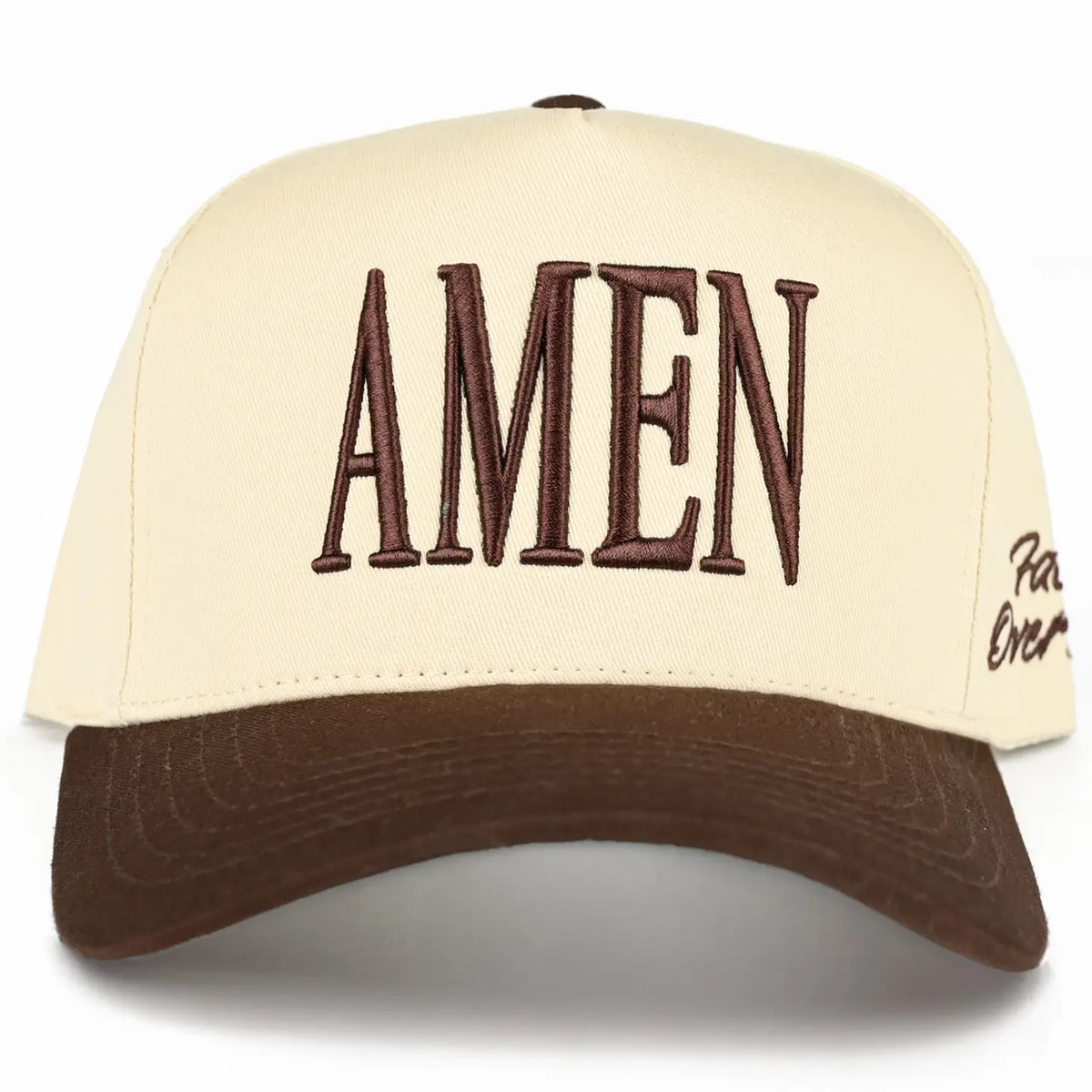 C.C Amen Embroidered Letter Two Tone Trucker Hat