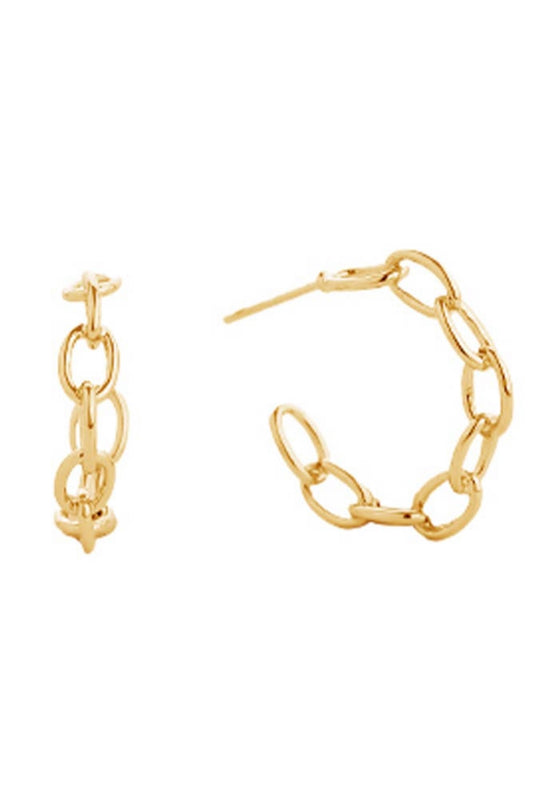 Gold Chain Hoops