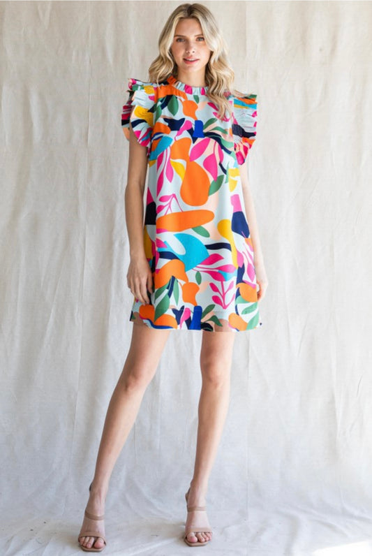 Mint Print Dress