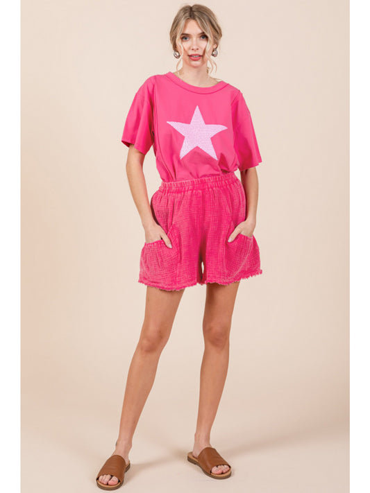 Pink Gauze Shorts